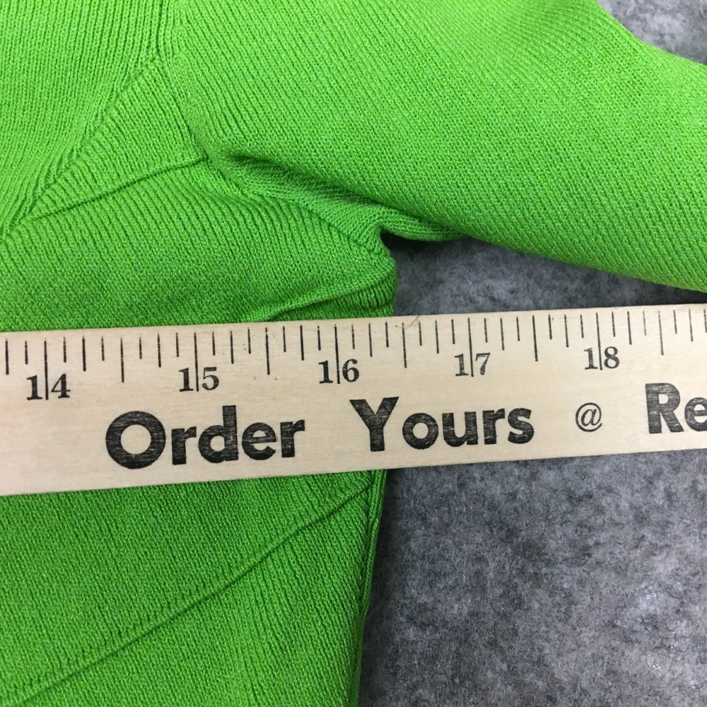Spenser Jeremy Sweater PP PS Button Cardigan Lime Green Fine Gauge Knit V Neck - Picture 10 of 14